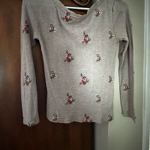 Floral Embroidered Long Sleeve Top